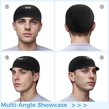 Amazon.com: Skull Cap with Sun Visor - Moisture-Wicking